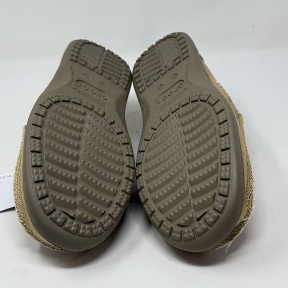 Crocs Santa Cruz Shoes Mens 9 Khaki Brown Canvas Slip On Comfort Casual Loafers